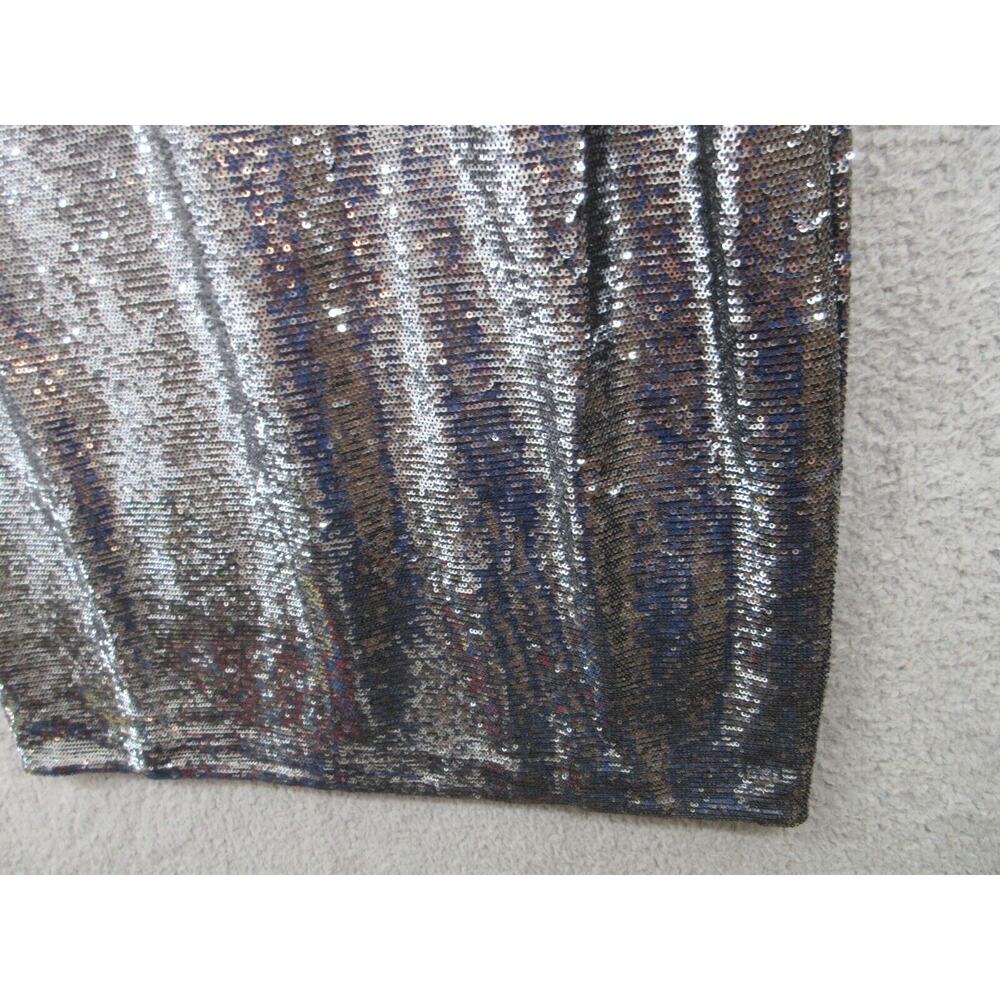 NWT Ralph Lauren Women Sz 12 Silver Sequined Party Cocktail Dress Round Neck - Picture 7 of 16